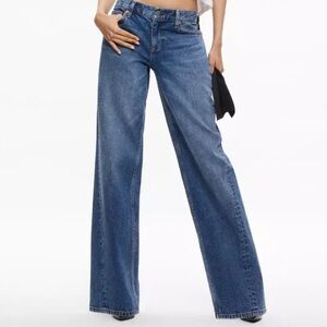 NWT Alice & Olivia Adjustable Waist Wide Leg Jeans